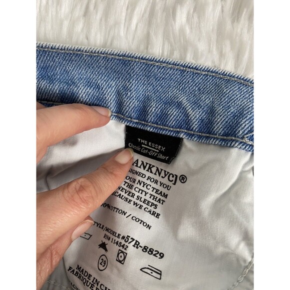 BLANK NYC Shorts The Essex Distressed Destroyed Cut Off Jean Size 29 Blue - Picture 13 of 13